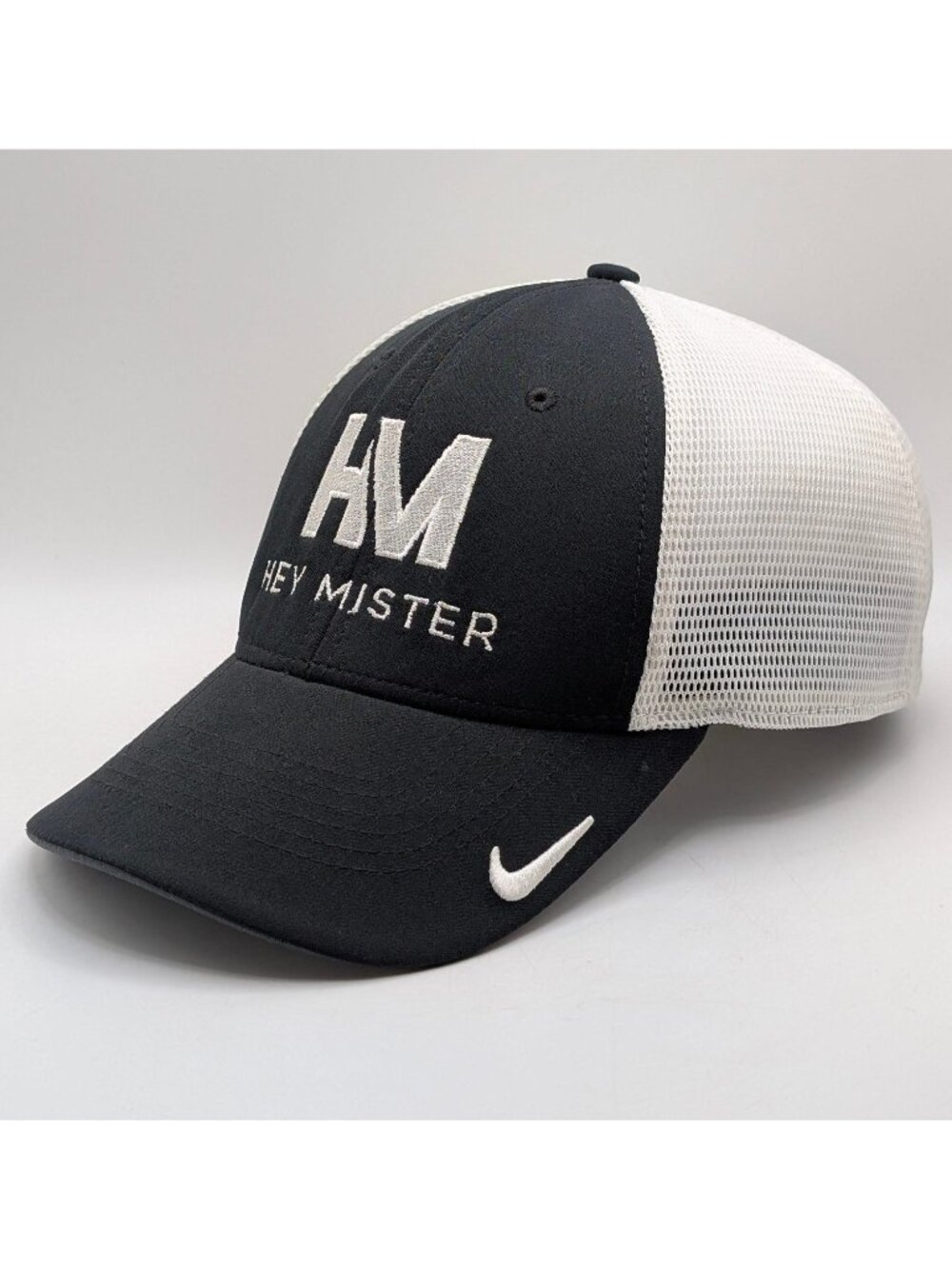 Nike Hey Mister Hat Cap Legacy 91 Fitted L/XL Black White Golf Running Athletic